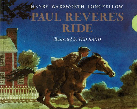 image of man riding a horse in gallop with the title Paul Revere's Ride