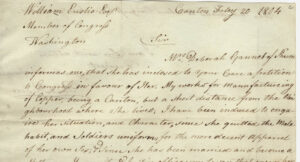 A scan of Paul Revere's letter to William Eustis