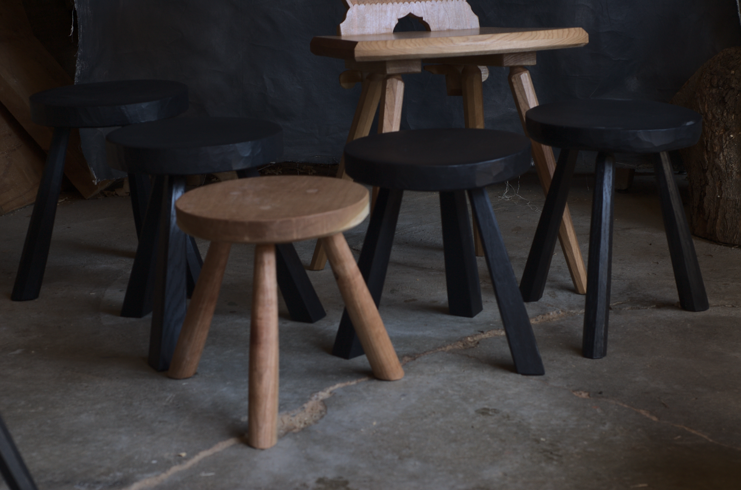 greenwood stools in the 18th century style