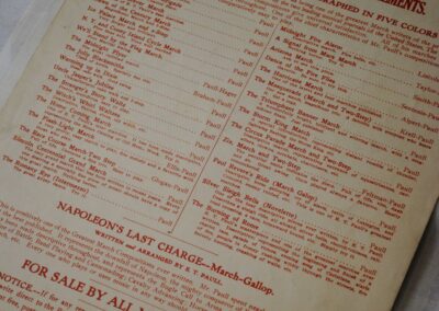 The back of the Paul Revere's Ride: Two Step March pamphlet is an advertisement for the composer E.T. Paull’s other works.