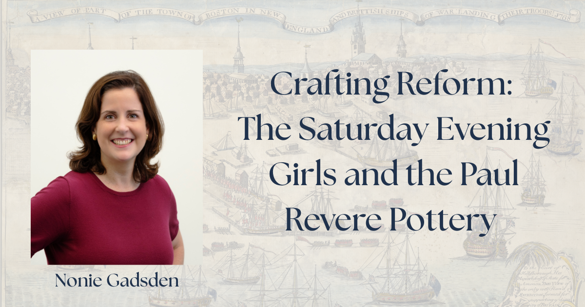 Lecture title with an image of the speaker, a smiling white woman in a burgundy top.